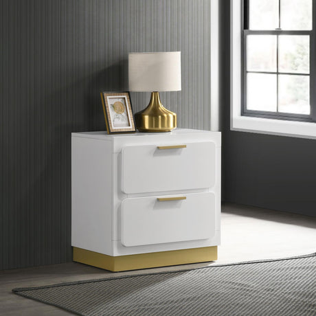Caraway White 2-Drawer Nightstand from Coaster - Luna Furniture