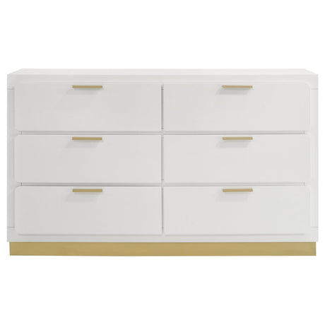 Caraway White 6-Drawer Bedroom Dresser from Coaster - Luna Furniture