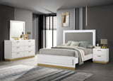 Caraway White and Gray 4-Piece California King Bedroom Set with LED Headboard from Coaster - Luna Furniture