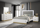 Caraway White and Gray 4-Piece Queen Bedroom Set with LED Headboard from Coaster - Luna Furniture