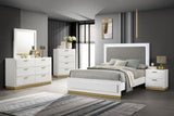 Caraway White and Gray 5-Piece Eastern King Bedroom Set with LED Headboard from Coaster - Luna Furniture