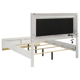 Caraway White and Gray California King Bed with LED Headboard from Coaster - Luna Furniture