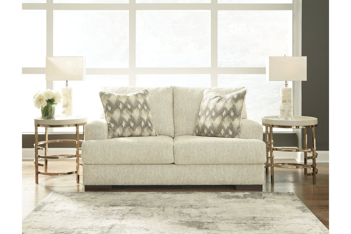 Caretti Parchment Loveseat from Ashley - Luna Furniture