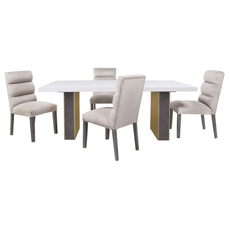 Carla Stone Upholstered Dining Side Chair, Set of 2 from Coaster - Luna Furniture