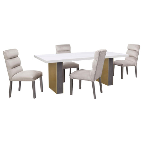 Carla Stone Upholstered Dining Side Chair, Set of 2 from Coaster - Luna Furniture