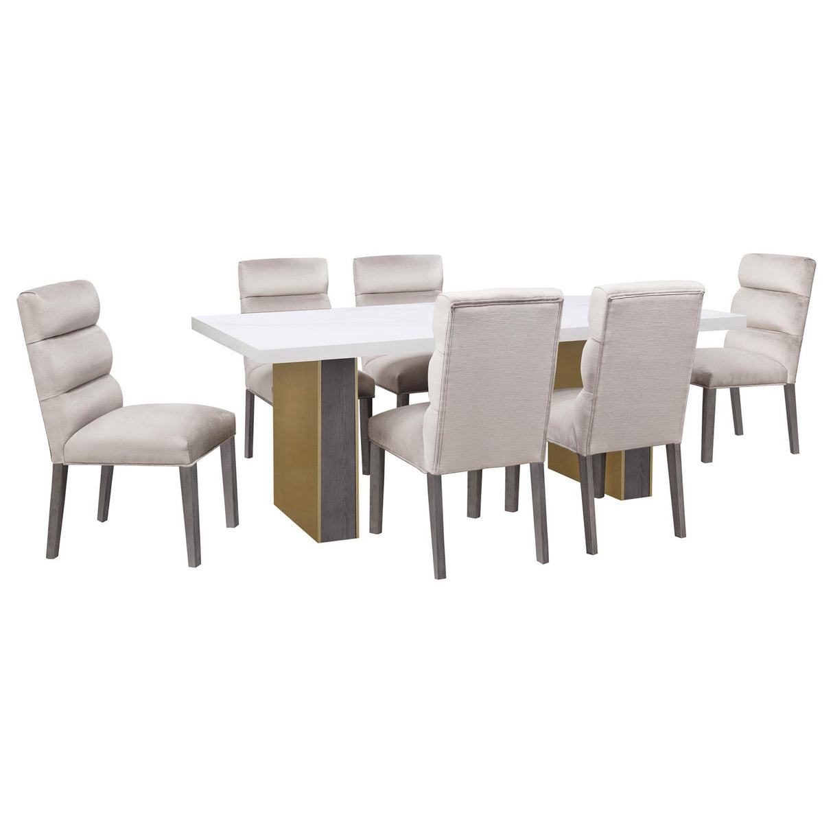 Carla Stone Upholstered Dining Side Chair, Set of 2 from Coaster - Luna Furniture