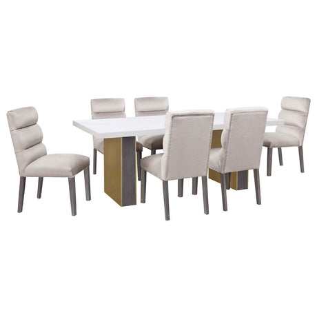Carla Stone Upholstered Dining Side Chair, Set of 2 from Coaster - Luna Furniture