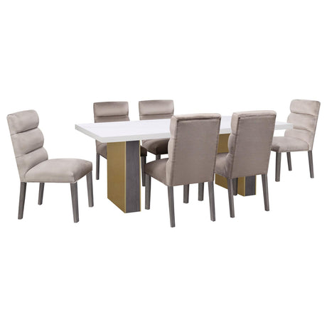Carla Stone Upholstered Dining Side Chair, Set of 2 from Coaster - Luna Furniture