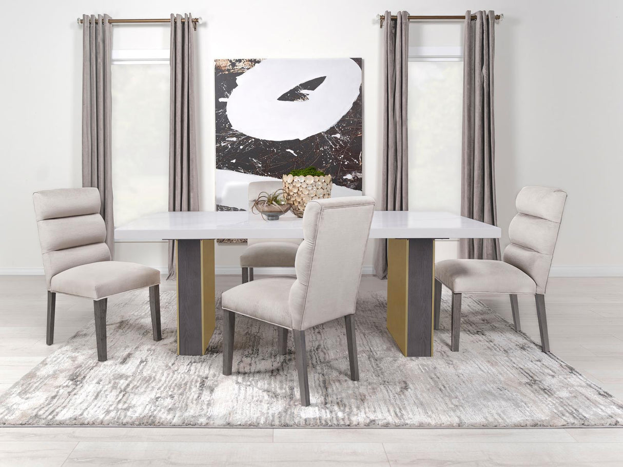 Carla Stone Upholstered Dining Side Chair, Set of 2 from Coaster - Luna Furniture