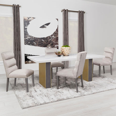 Carla Stone Upholstered Dining Side Chair, Set of 2 from Coaster - Luna Furniture