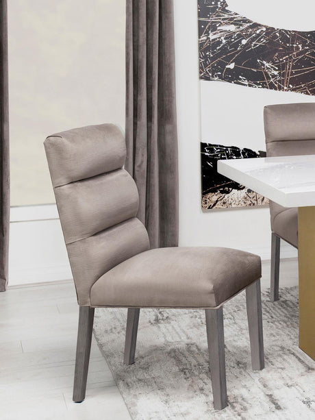 Carla Stone Upholstered Dining Side Chair, Set of 2 from Coaster - Luna Furniture