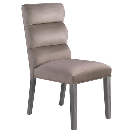 Carla Stone Upholstered Dining Side Chair, Set of 2 from Coaster - Luna Furniture