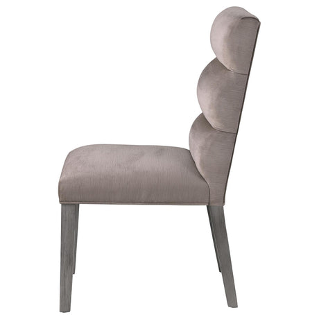 Carla Stone Upholstered Dining Side Chair, Set of 2 from Coaster - Luna Furniture