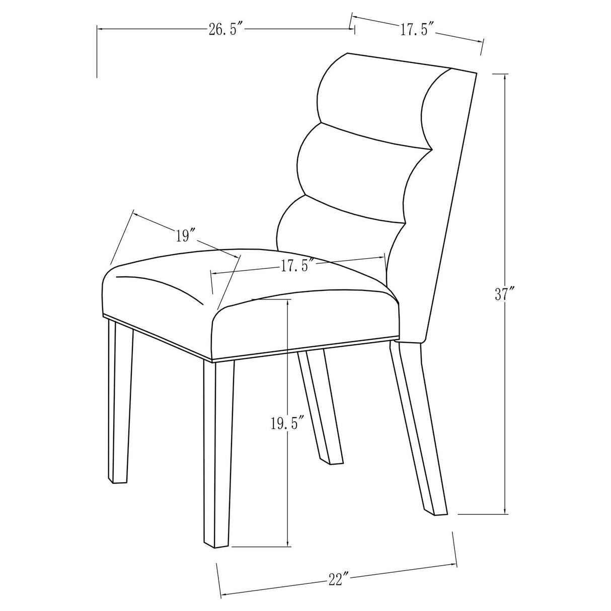 Carla Stone Upholstered Dining Side Chair, Set of 2 from Coaster - Luna Furniture