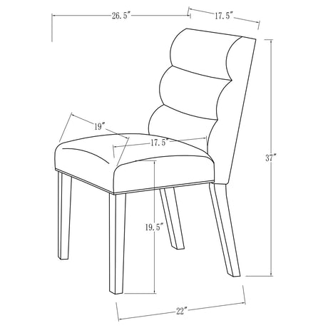 Carla Stone Upholstered Dining Side Chair, Set of 2 from Coaster - Luna Furniture
