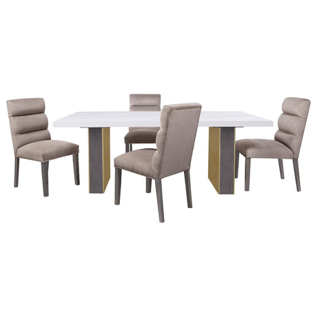 Carla Stone Upholstered Dining Side Chair, Set of 2 from Coaster - Luna Furniture