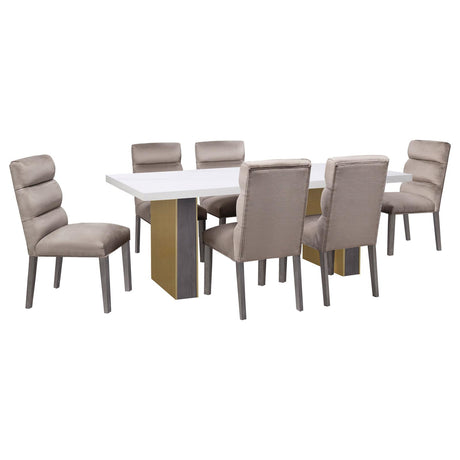 Carla Stone Upholstered Dining Side Chair, Set of 2 from Coaster - Luna Furniture