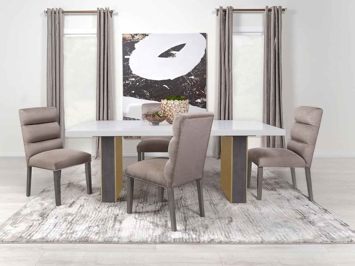 Carla Stone Upholstered Dining Side Chair, Set of 2 from Coaster - Luna Furniture