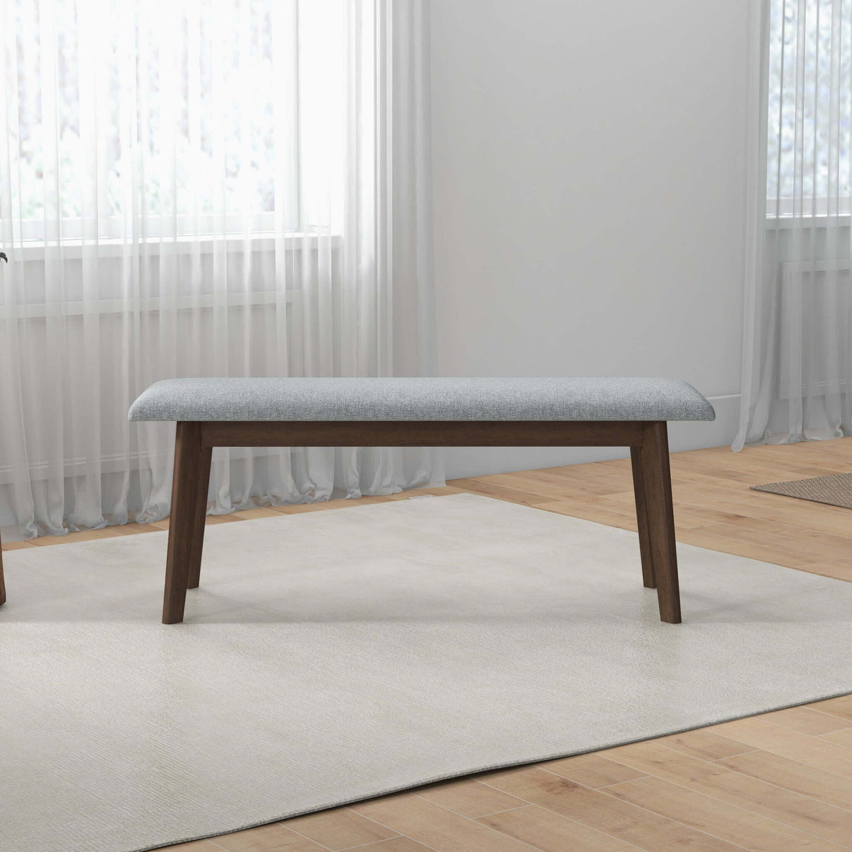 Carlos Fabric Upholstered Solid Wood Bench 47" from Midinmod - Luna Furniture