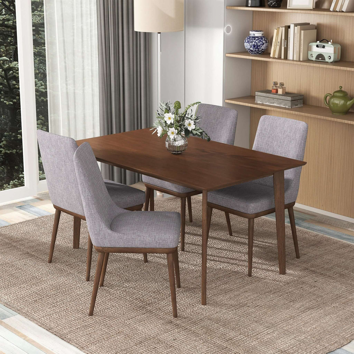 Carlos Solid Wood Dining Table Walnut / 47" from Midinmod - Luna Furniture