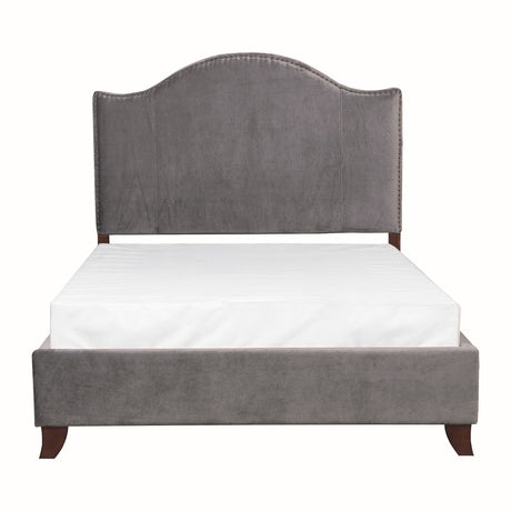 Carlow Gray Camelback Queen Bed from Homelegance - Luna Furniture