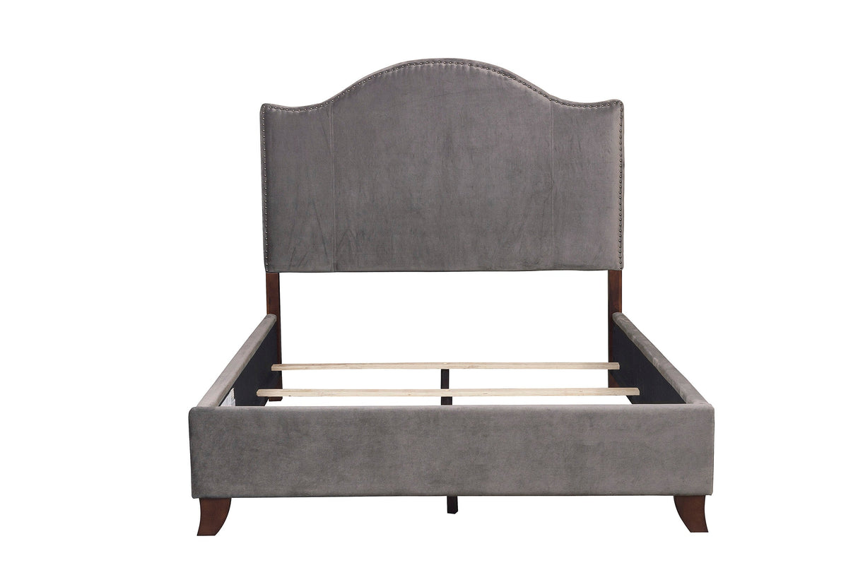 Carlow Gray Camelback Queen Bed from Homelegance - Luna Furniture