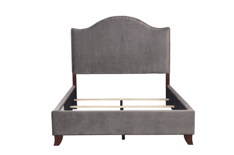 Carlow Gray Camelback Queen Bed from Homelegance - Luna Furniture