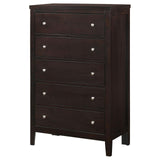 Carlton Cappuccino 5-Drawer Rectangular Chest from Coaster - Luna Furniture