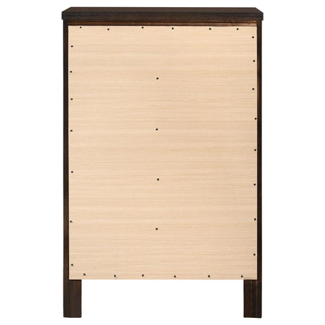 Carlton Cappuccino 5-Drawer Rectangular Chest from Coaster - Luna Furniture
