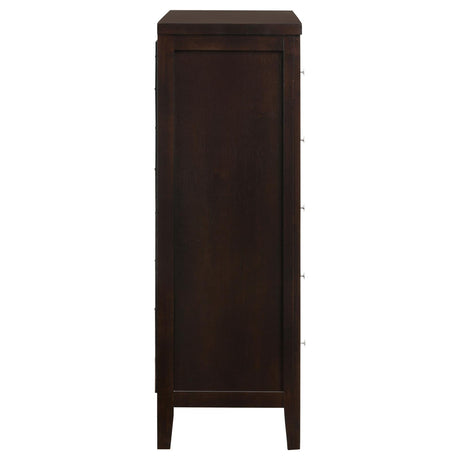Carlton Cappuccino 5-Drawer Rectangular Chest from Coaster - Luna Furniture
