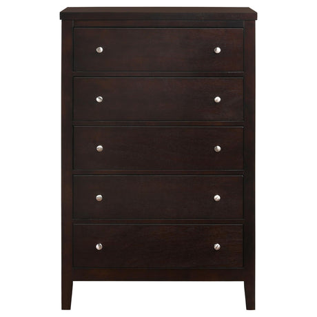 Carlton Cappuccino 5-Piece California King Bedroom Set with Upholstered Headboard from Coaster - Luna Furniture