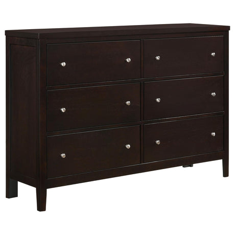 Carlton Cappuccino 6-Drawer Rectangular Dresser from Coaster - Luna Furniture