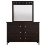 Carlton Cappuccino 6-Drawer Rectangular Dresser with Mirror from Coaster - Luna Furniture