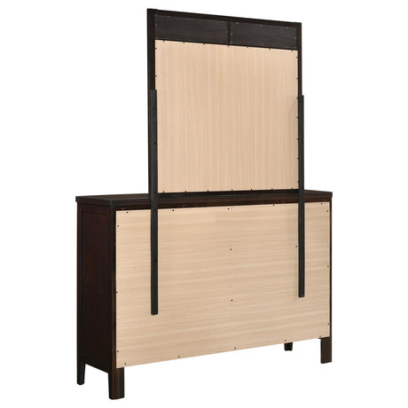 Carlton Cappuccino 6-Drawer Rectangular Dresser with Mirror from Coaster - Luna Furniture