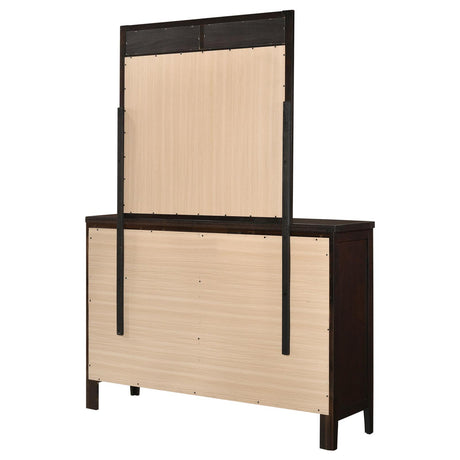 Carlton Cappuccino 6-Drawer Rectangular Dresser with Mirror from Coaster - Luna Furniture