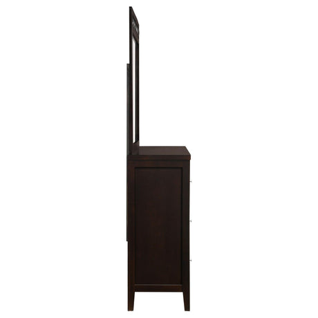 Carlton Cappuccino 6-Drawer Rectangular Dresser with Mirror from Coaster - Luna Furniture
