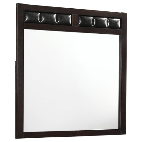 Carlton Cappuccino Upholstered Rectangular Mirror (Mirror Only) from Coaster - Luna Furniture