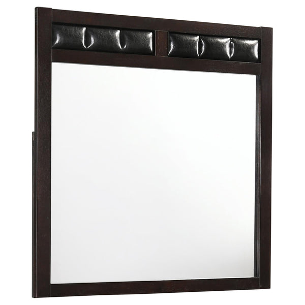 Carlton Cappuccino Upholstered Rectangular Mirror (Mirror Only)