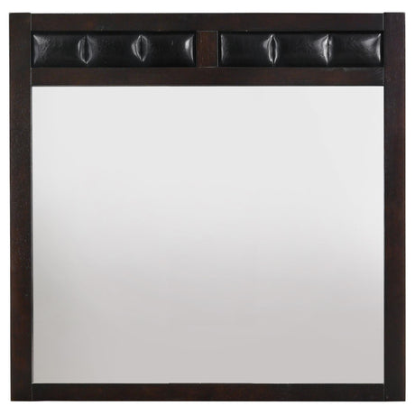 Carlton Cappuccino Upholstered Rectangular Mirror (Mirror Only) from Coaster - Luna Furniture