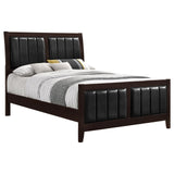 Carlton Cappuccino and Black Full Upholstered Panel Bed from Coaster - Luna Furniture