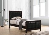 Carlton Cappuccino and Black Twin Upholstered Panel Bed from Coaster - Luna Furniture