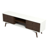 Caroline Mid Century Modern Style Walnut White TV Stand up to 72" from Midinmod - Luna Furniture
