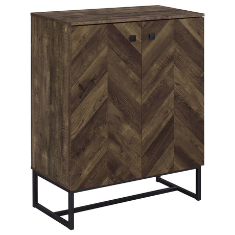 Carolyn Rustic Oak and Gunmetal 2-Door Accent Cabinet from Coaster - Luna Furniture