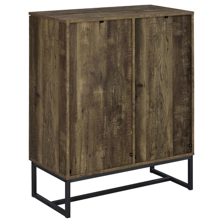 Carolyn Rustic Oak and Gunmetal 2-Door Accent Cabinet from Coaster - Luna Furniture
