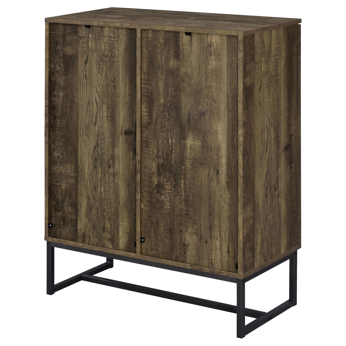 Carolyn Rustic Oak and Gunmetal 2-Door Accent Cabinet from Coaster - Luna Furniture