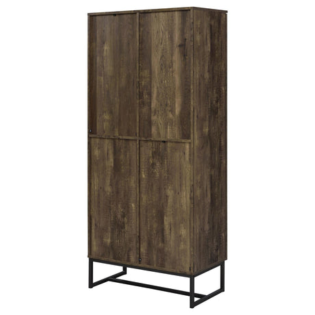 Carolyn Rustic Oak and Gunmetal 2-Door Accent Cabinet from Coaster - Luna Furniture