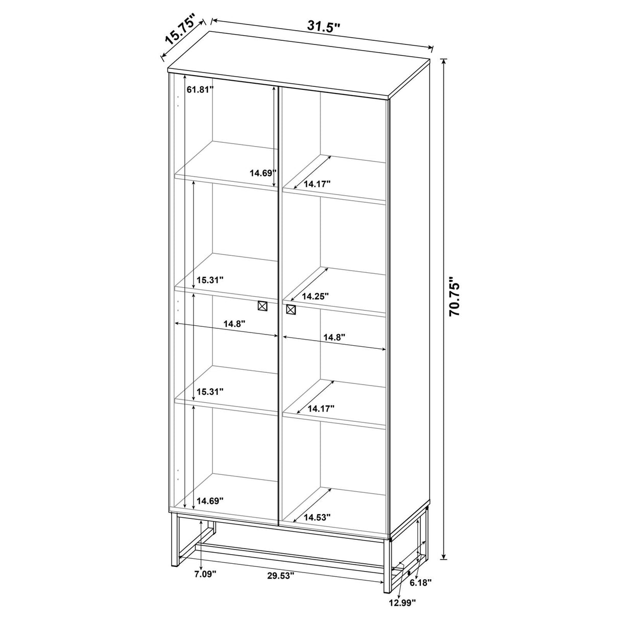 Carolyn Rustic Oak and Gunmetal 2-Door Accent Cabinet from Coaster - Luna Furniture