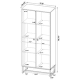 Carolyn Rustic Oak and Gunmetal 2-Door Accent Cabinet from Coaster - Luna Furniture