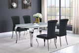 Carone Black and Chrome 5-Piece 61" Rectangular Dining Set from Coaster - Luna Furniture