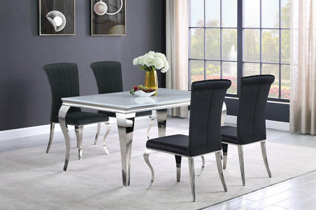 Carone Black and Chrome 5-Piece 61" Rectangular Dining Set from Coaster - Luna Furniture